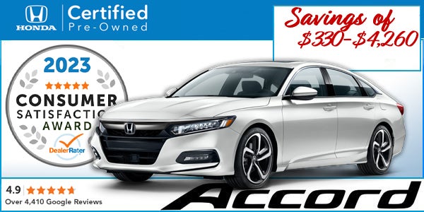 Honda Certified Pre-Owned Accords,our award-winning sedan